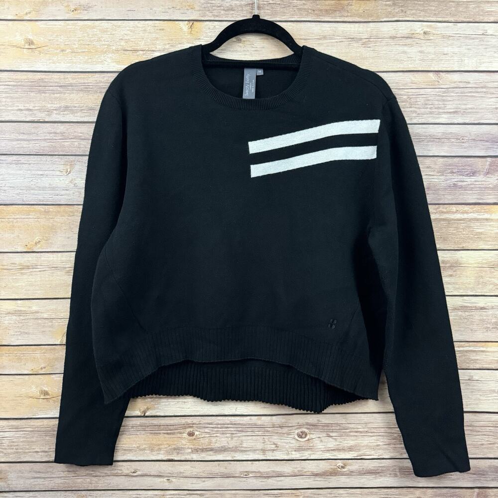 Sweaty Betty Black Serenity Crew Neck Sweater Lightweight Layering High Neck M
